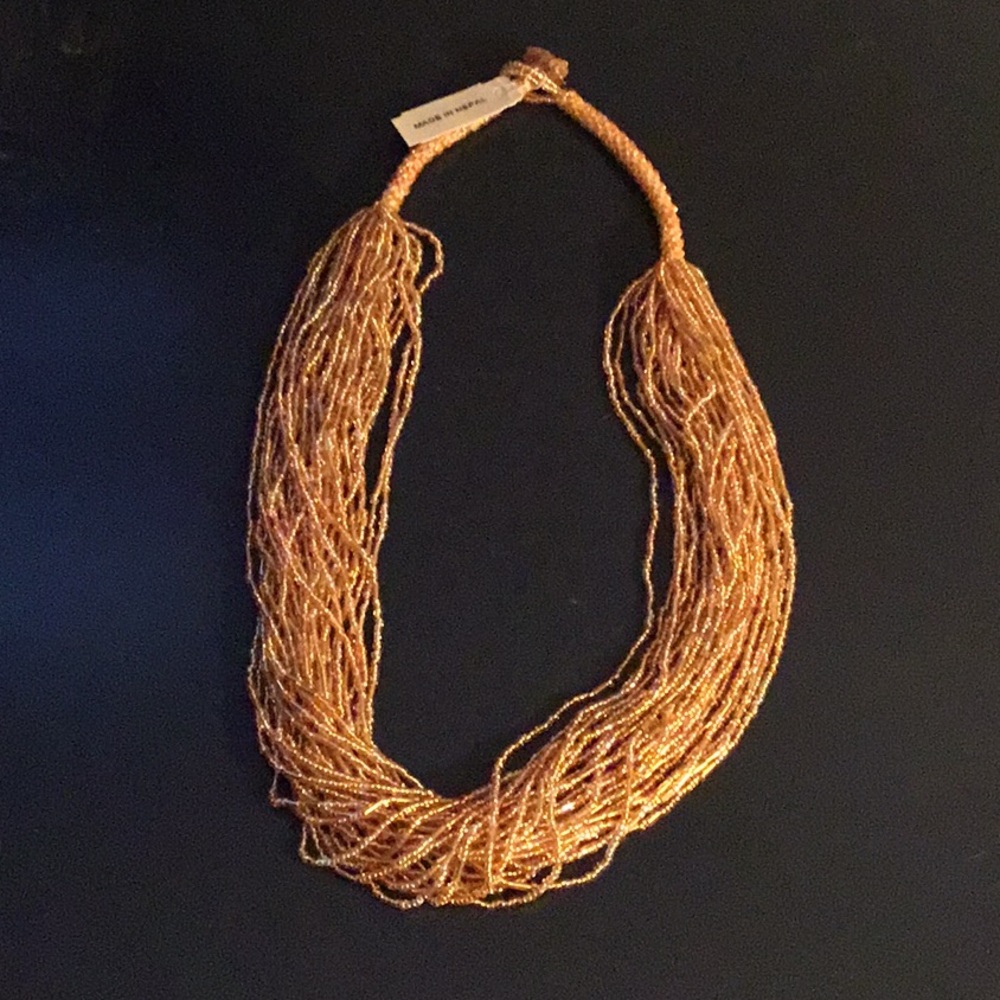 NWT Gold Beaded Necklace